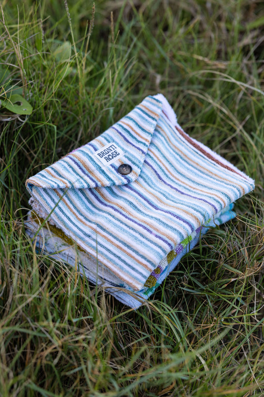 Beach Pouch - Blue Stripe